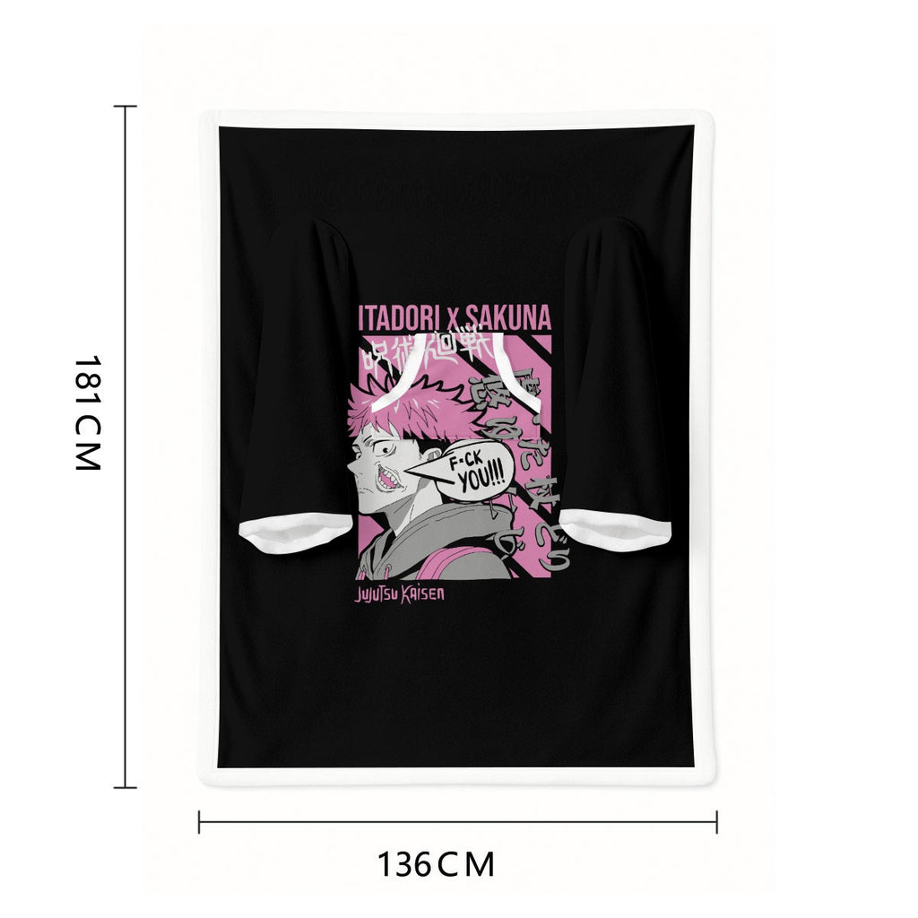 All-Over Print Cozy Wearable Blanket with Sleeves - Standout