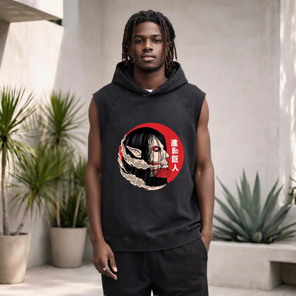 Men's Loose Sleeveless Hoodie|320GSM DTF - Standout