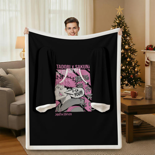 All-Over Print Cozy Wearable Blanket with Sleeves - Standout