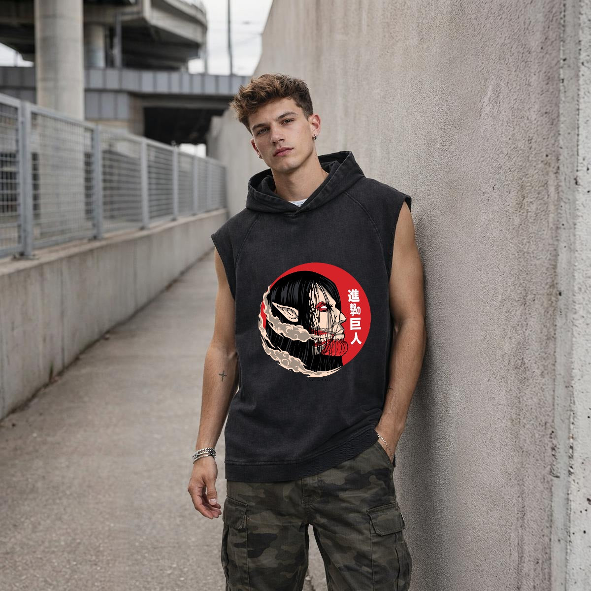 Men's Loose Sleeveless Hoodie|320GSM DTF - Standout