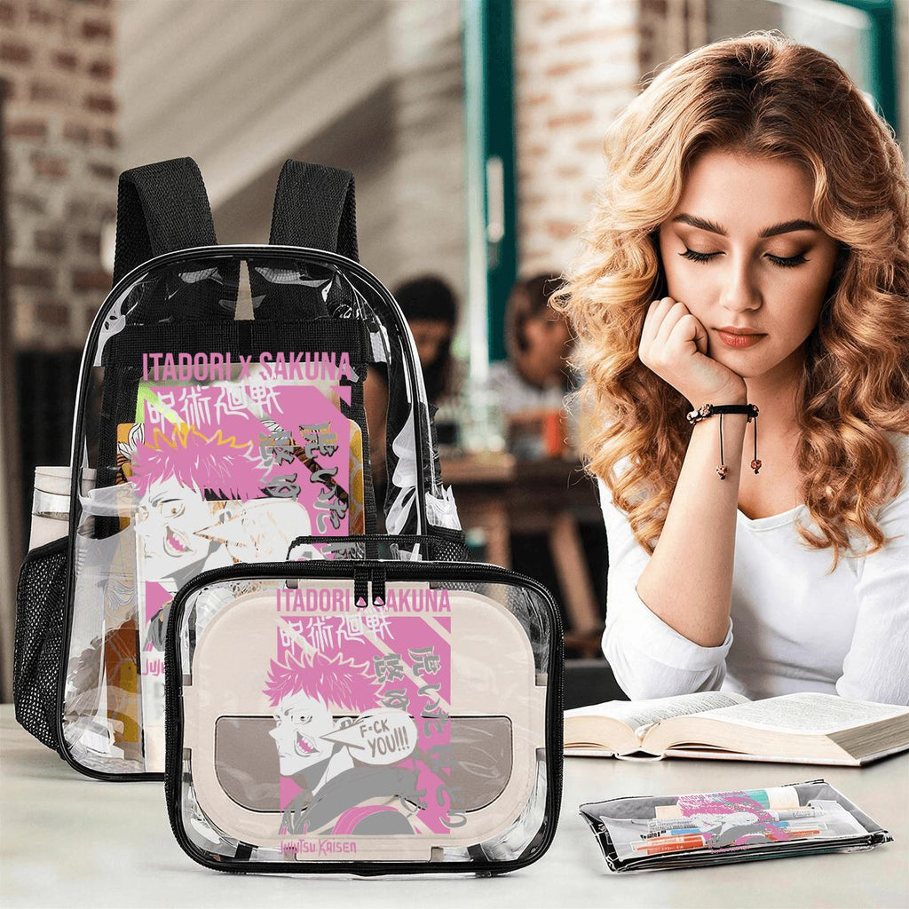 Clear Backpack 3Piece Set ANIME