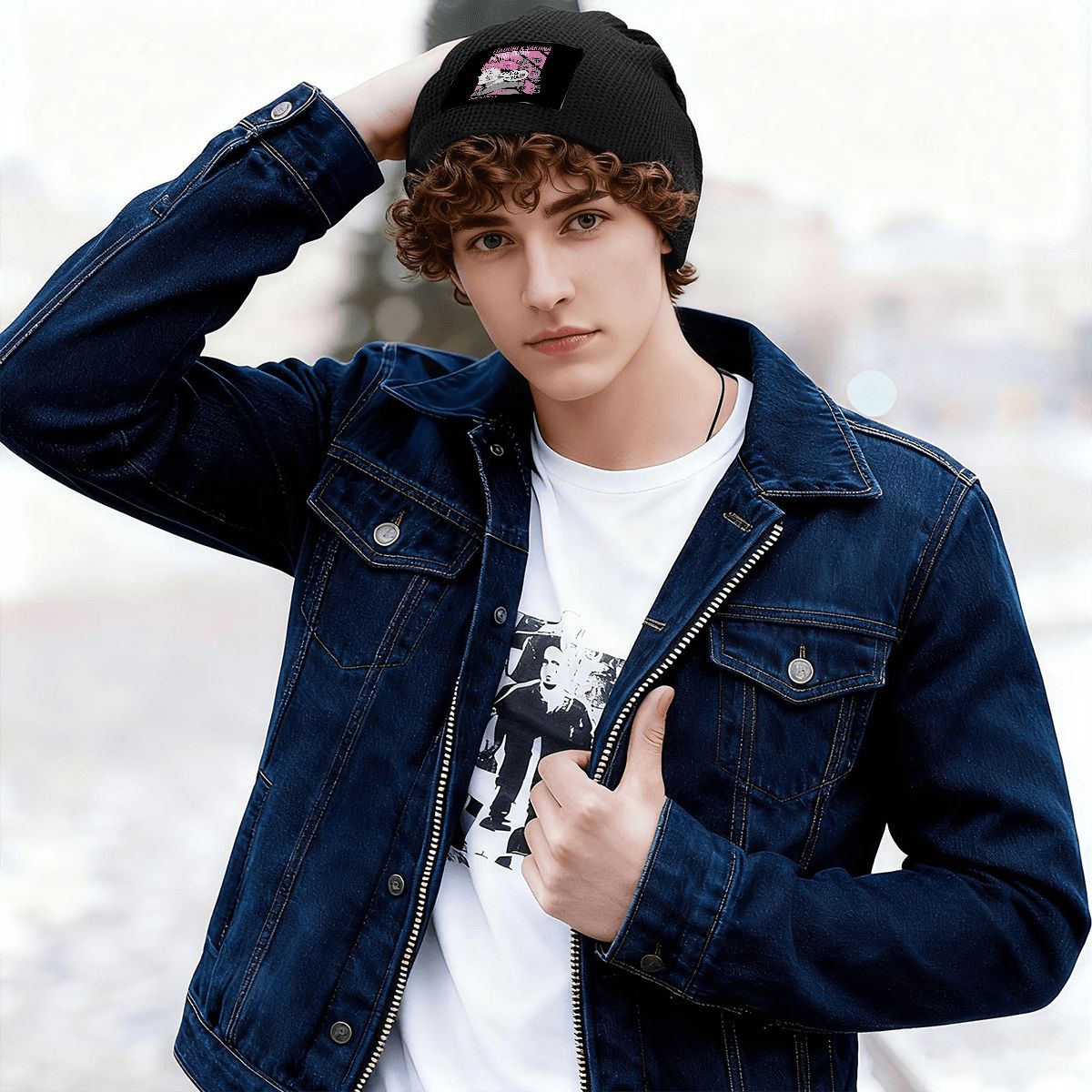 Waffle Knit Pullover Hat ANIME