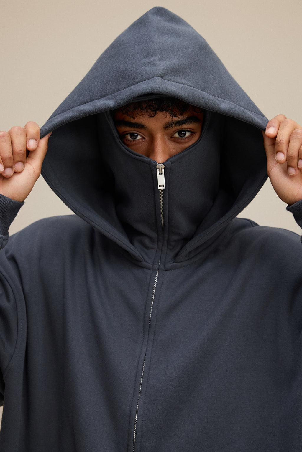 Demon slayers Men’s Trendy Fleece Zip-Up Windproof Face-Mask Hoodie - Standout