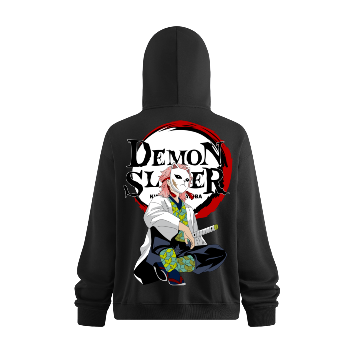 Demon slayers Men’s Trendy Fleece Zip-Up Windproof Face-Mask Hoodie - Standout